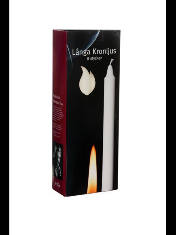 Långa kronljus 25 cm 8-pack 24250-8p
